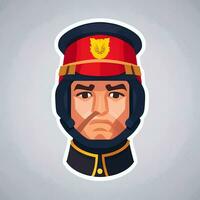 AI generated Soldier Avatar Potrait Icon Clip Art Sticker Decoration Simple Background photo