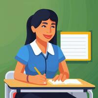 AI generated Teacher Student Study Potrait Icon Clip Art Sticker Decoration Simple Background photo