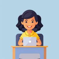 AI generated Teacher Student Study Potrait Icon Clip Art Sticker Decoration Simple Background photo