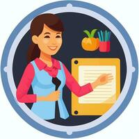 AI generated Teacher Student Study Potrait Icon Clip Art Sticker Decoration Simple Background photo