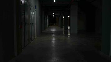 Dark and lonely hallway video