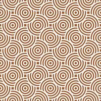 Brown and white seamless japanese style intersecting circles spiral pattern vector