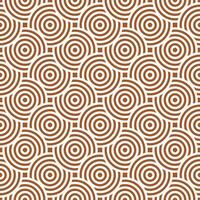 Brown and white seamless japanese style intersecting circles spiral pattern vector