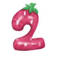 Cute strawberry number png