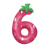 Cute strawberry number png