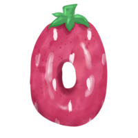 Cute strawberry number png