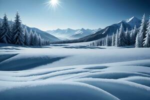 ai generado invierno paisaje detallado nieve hielo ai generativo foto