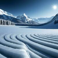 ai generado invierno paisaje detallado nieve hielo ai generativo foto