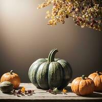 AI generated Autumn Still Life Thanksgiving Harvest Rustic Style Ai Generative photo