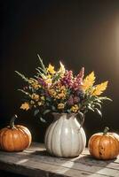 AI generated Autumn Still Life Thanksgiving Harvest Rustic Style Ai Generative photo