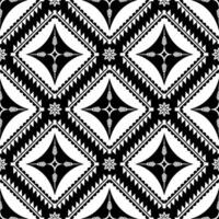 Seamless pattern with black and white geometric ornament. Vector illustration.