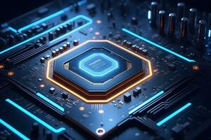 AI generated Closeup Circuitboard Technology Background Ai Generative photo