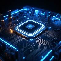 AI generated Closeup Circuitboard Technology Background Ai Generative photo