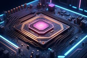 AI generated Closeup Circuitboard Technology Background Ai Generative photo