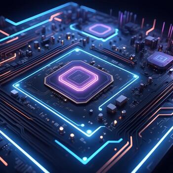 AI generated Closeup Circuitboard Technology Background Ai Generative photo
