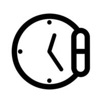 tratamiento hora icono. contorno medicación hora vector icono para web diseño. aislado en blanco antecedentes.