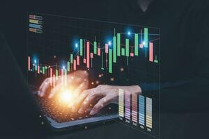 Working Data Analytics and Data Management Systems and Metrics connected to corporate strategy database for Finance, Intelligence,  Business Analytics with Key Performance Indicators, photo