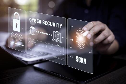 Security password login online Cyber data protection Internet security privacy internet technology concept on virtual screen and data protection hacker alert after a cyber attack on the network. photo