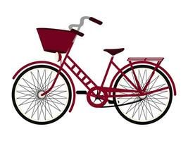 Bicycle with basket on handlebar vector element for illustration