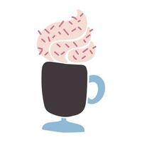 Beauty Service Spa Beverage Cup Flat Doodle Element vector