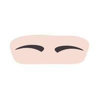 Beauty Service False Eyebrows Flat Doodle Element vector
