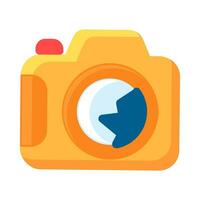 Flat E Waste Broken Digital SLR Camera Icon vector