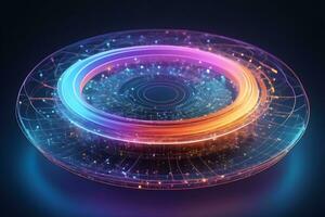 AI generated Iot Technology Futuristic Sphere Background Ai Generative photo