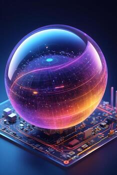 AI generated Iot Technology Futuristic Sphere Background Ai Generative photo