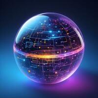 AI generated Iot Technology Futuristic Sphere Background Ai Generative photo