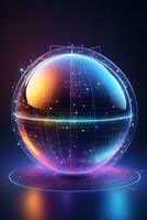 AI generated Iot Technology Futuristic Sphere Background Ai Generative photo