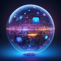AI generated Iot Technology Futuristic Sphere Background Ai Generative photo