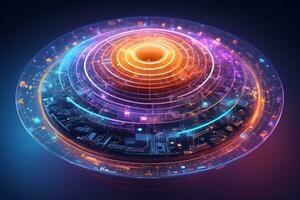 AI generated Iot Technology Futuristic Sphere Background Ai Generative photo