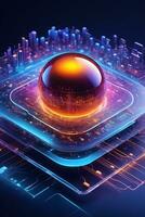 AI generated Iot Technology Futuristic Sphere Background Ai Generative photo