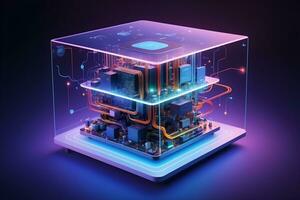AI generated Iot Technology Futuristic Sphere Background Ai Generative photo