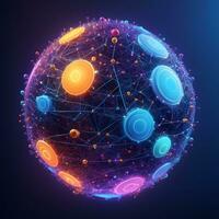 AI generated Iot Technology Futuristic Sphere Background Ai Generative photo
