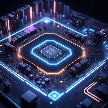 AI generated Closeup Circuitboard Technology Background Ai Generative photo