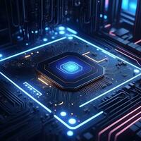 AI generated Closeup Circuitboard Technology Background Ai Generative photo