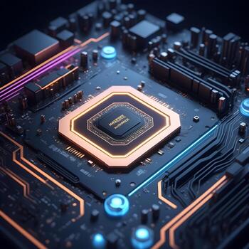 AI generated Closeup Circuitboard Technology Background Ai Generative photo