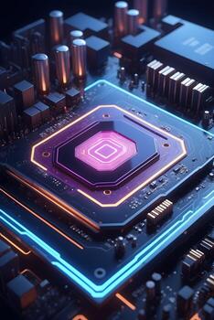 AI generated Closeup Circuitboard Technology Background Ai Generative photo