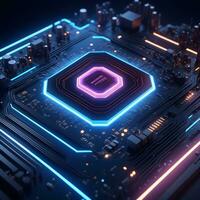 AI generated Closeup Circuitboard Technology Background Ai Generative photo