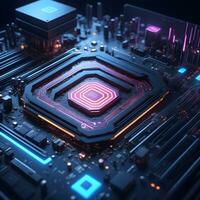 AI generated Closeup Circuitboard Technology Background Ai Generative photo