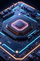 AI generated Closeup Circuitboard Technology Background Ai Generative photo