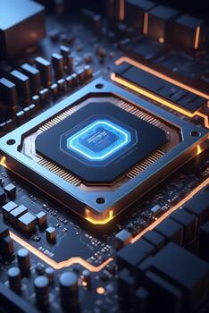 AI generated Closeup Circuitboard Technology Background Ai Generative photo