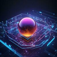 AI generated Iot Technology Futuristic Sphere Background Ai Generative photo