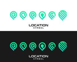 varios íconos de transporte entrega ubicación tecnología logo diseño. vector