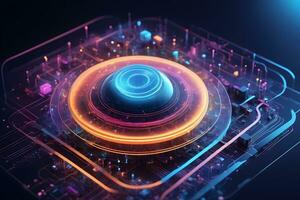 AI generated Iot Technology Futuristic Sphere Background Ai Generative photo