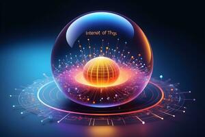AI generated Iot Technology Futuristic Sphere Background Ai Generative photo