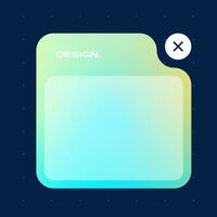 Futuristic square gradient background. Pop up window vector illustration.