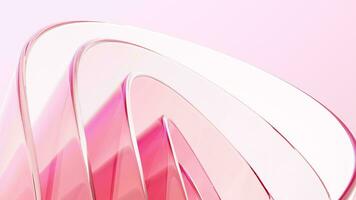 Pink abstract curved glass video, 3d rendering. video