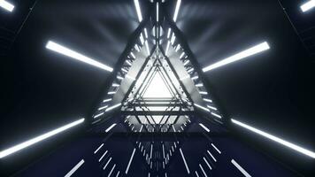 zwart neon tunnel, 3d weergave. video